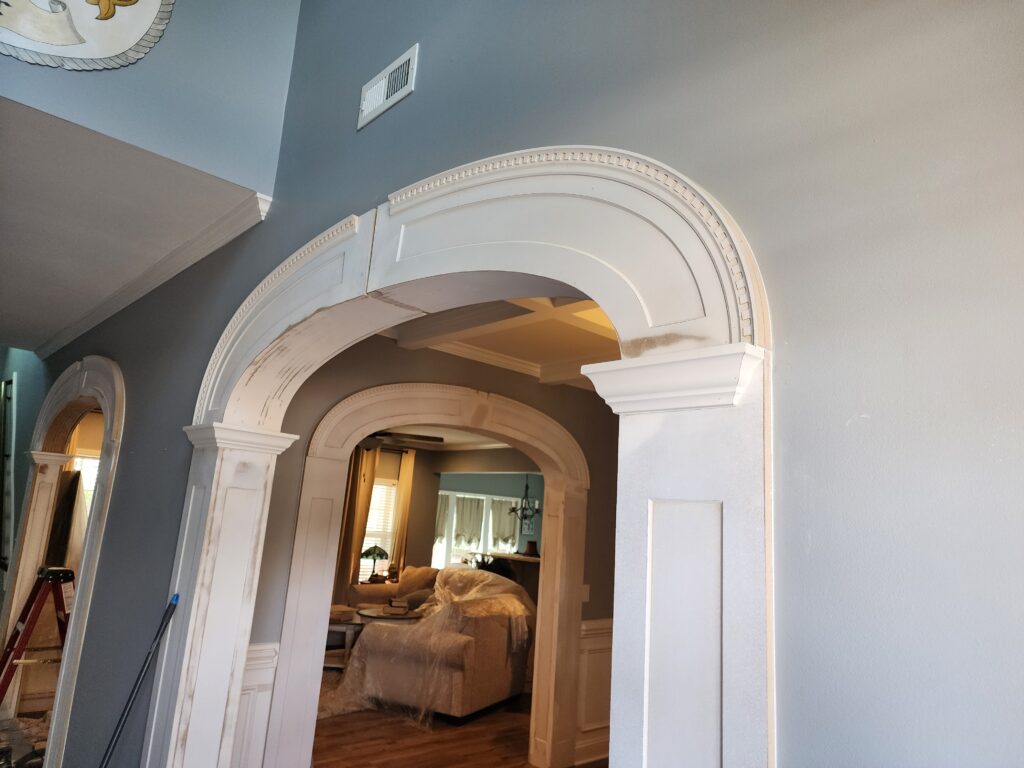 wood arch before picture